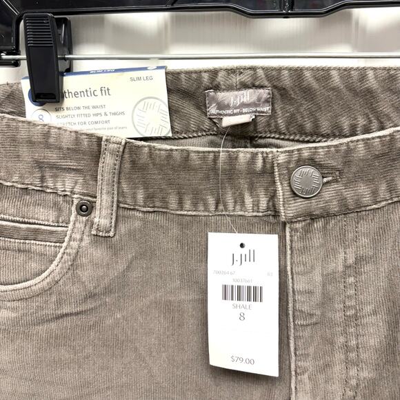 J Jill Shale Brown Corduroys, Authentic Fit, Women’s Size 8, NWT - Picture 2 of 4
